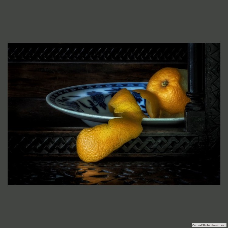 Advanced Section Commended - Orange on Blue Delft by Viv Healy