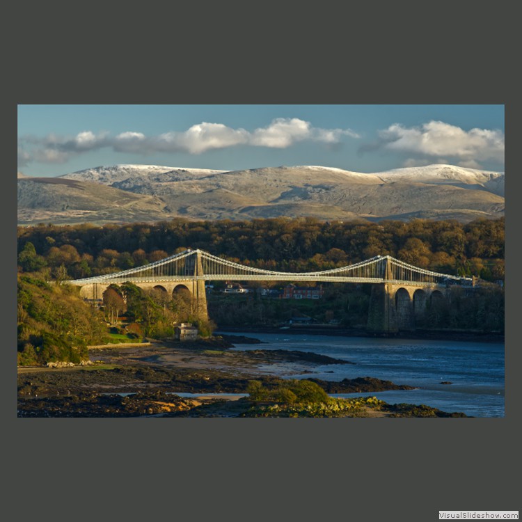 Advanced Section Commended - Menai Bridge Lit By The Winter Setting Sun by Ian Paisley